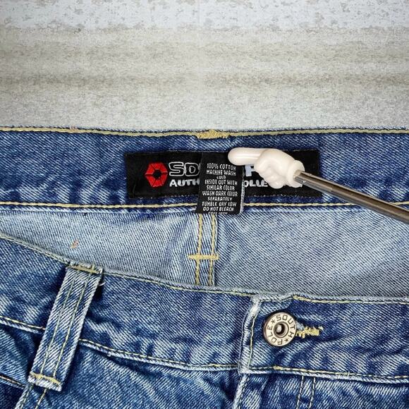 Vintage Y2K South Pole Skater Jeans 34x32 Baggy Wide Leg Medium Wash Denim - Picture 5 of 8